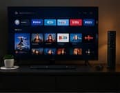 Interface IPTV affichée sur un boîtier Android TV