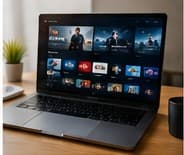 IPTV compatible Apple TV — interface de streaming diffusée via un boîtier Apple TV