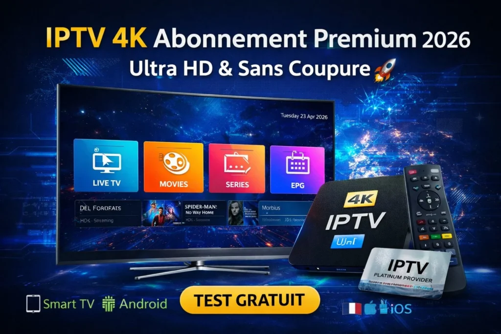 IPTV 4K abonnement premium 2026 ultra HD sans coupure test gratuit